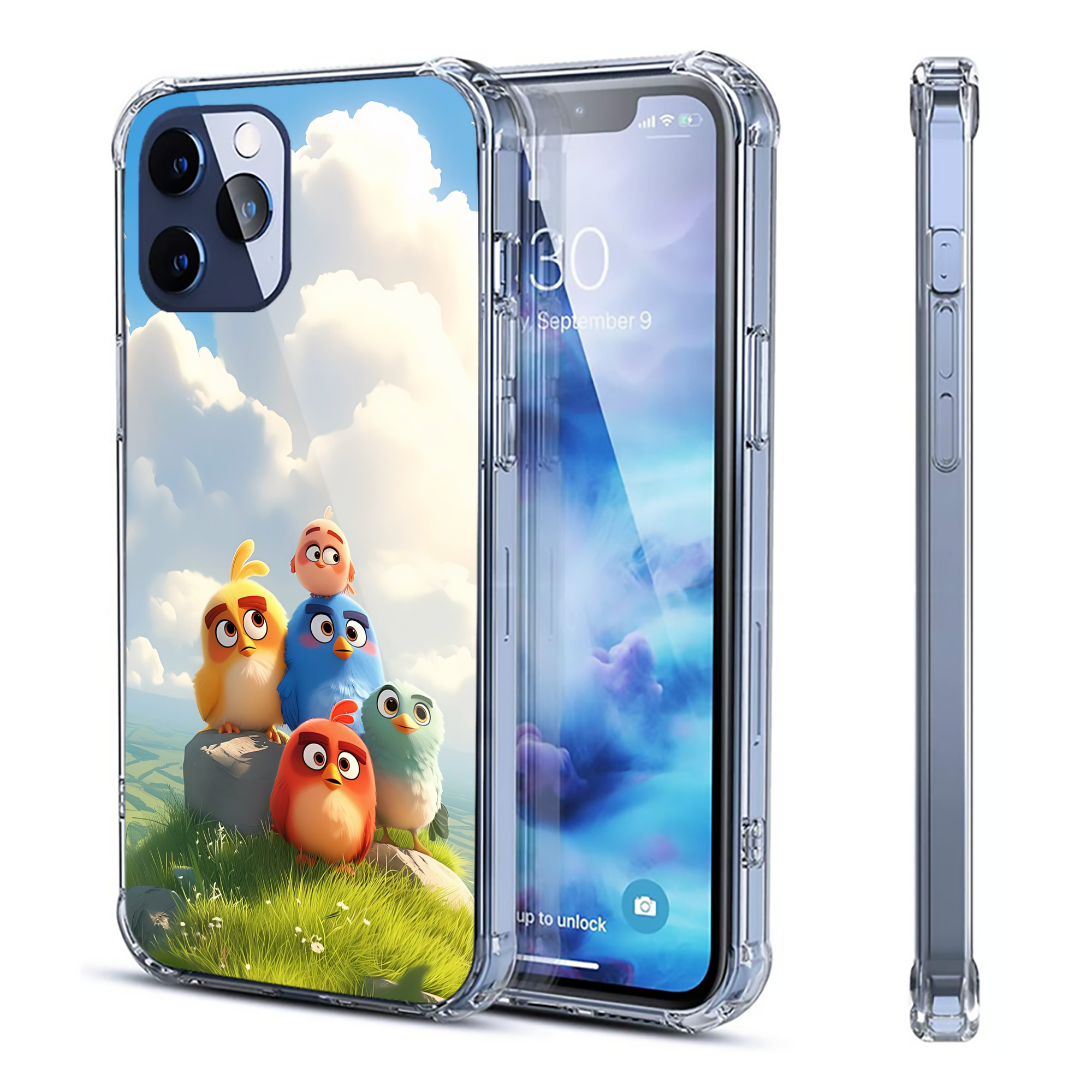 （画像用） Angry Birds アングリーバード 【iPhone 12シリーズ対応】透明スマホケース（クリアソフトケース）